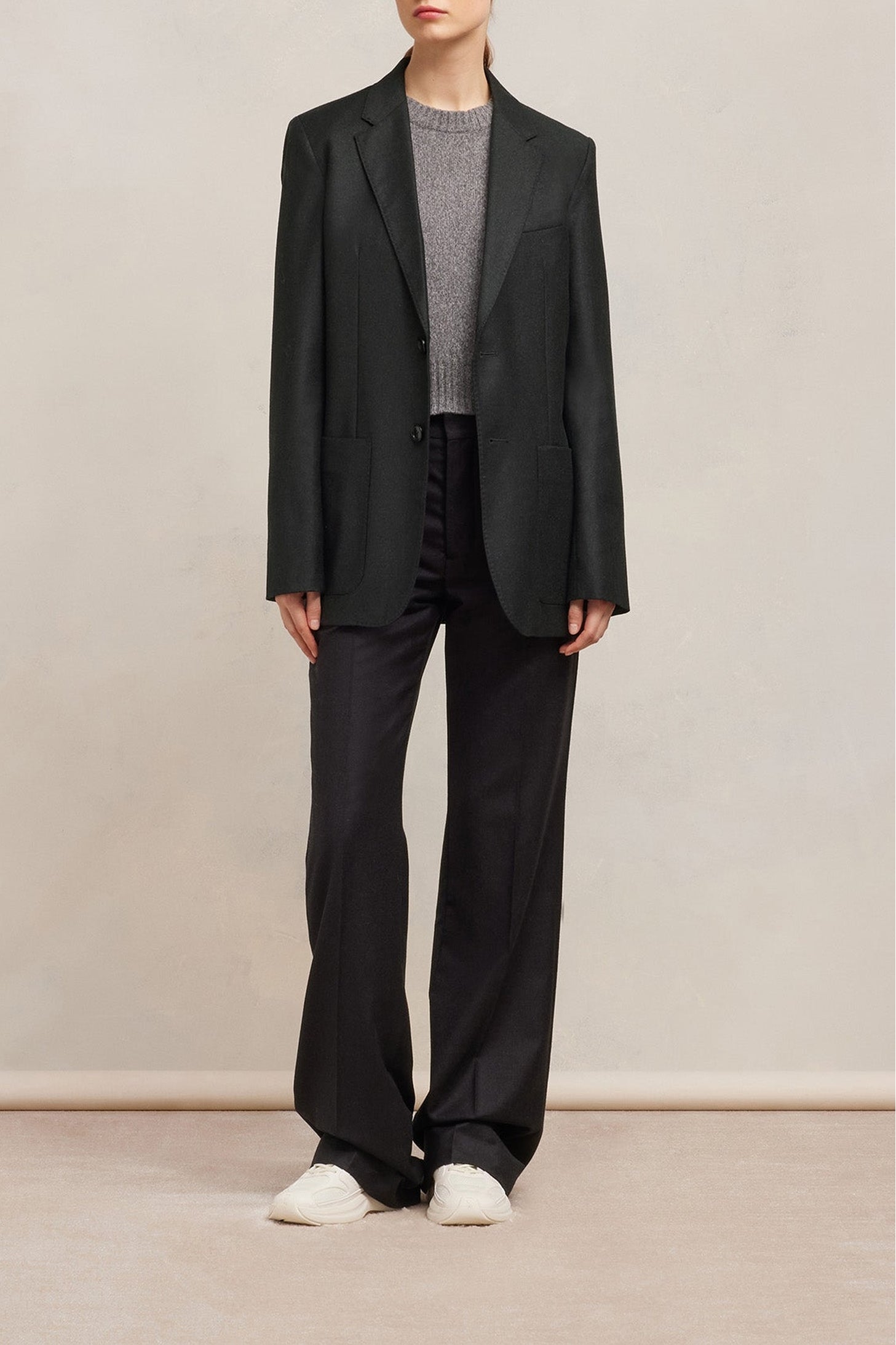 Veste deux boutons en laine - Black