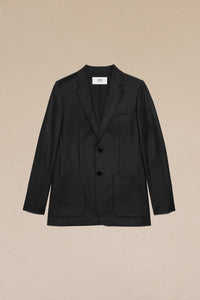Veste deux boutons en laine - Black