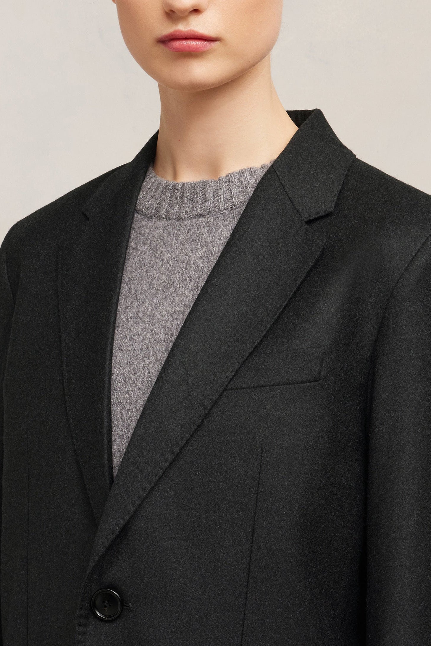 Veste deux boutons en laine - Black