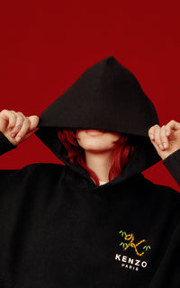 Sweatshirt à capuche oversize "Kenzo Tiger tail" - Black