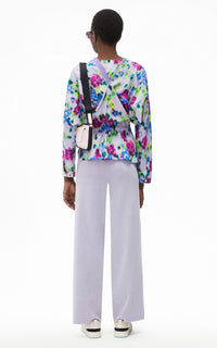 Blouse Blurred Flowers - Wisteria