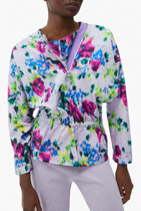 Blouse Blurred Flowers - Wisteria