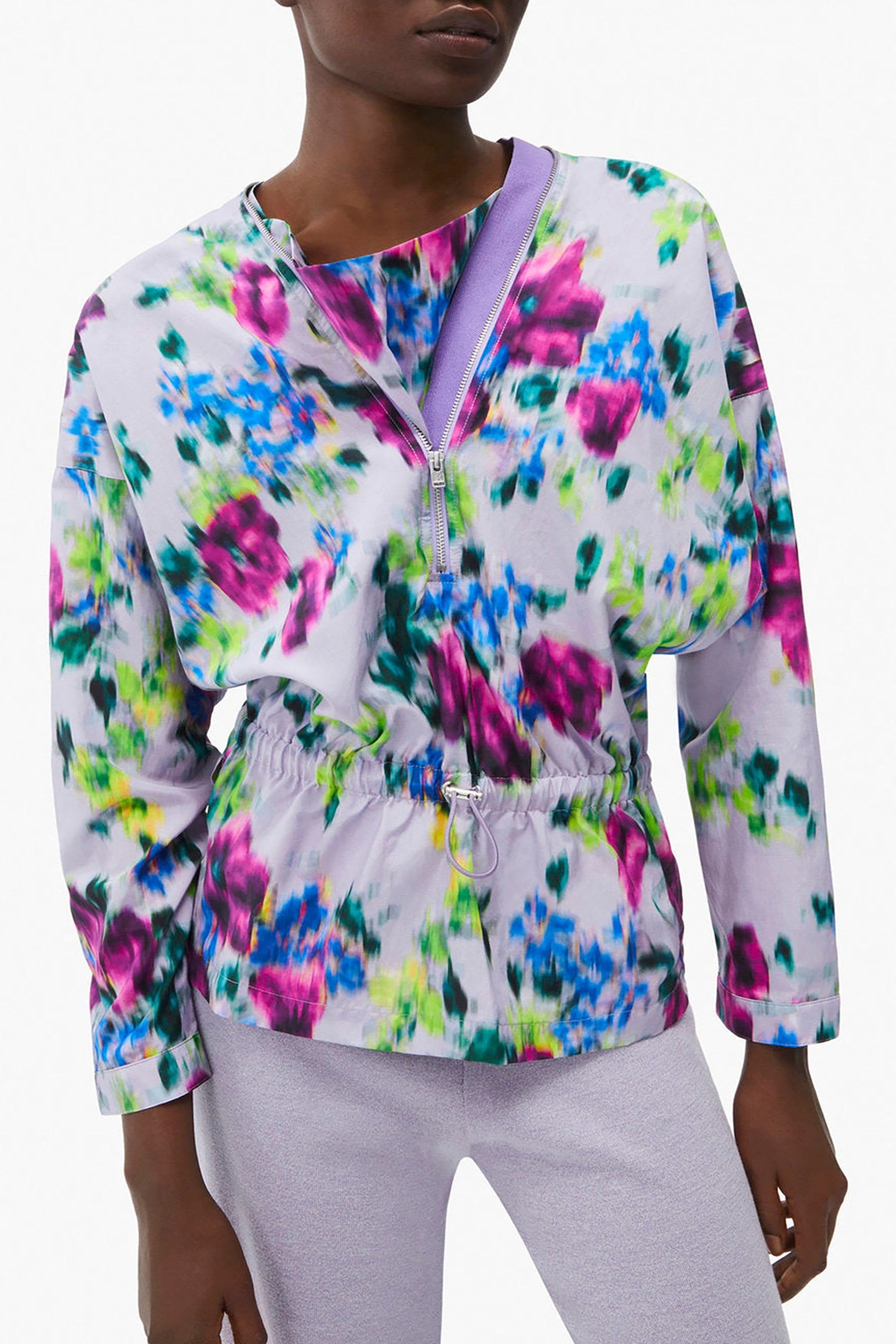 Blouse Blurred Flowers - Wisteria
