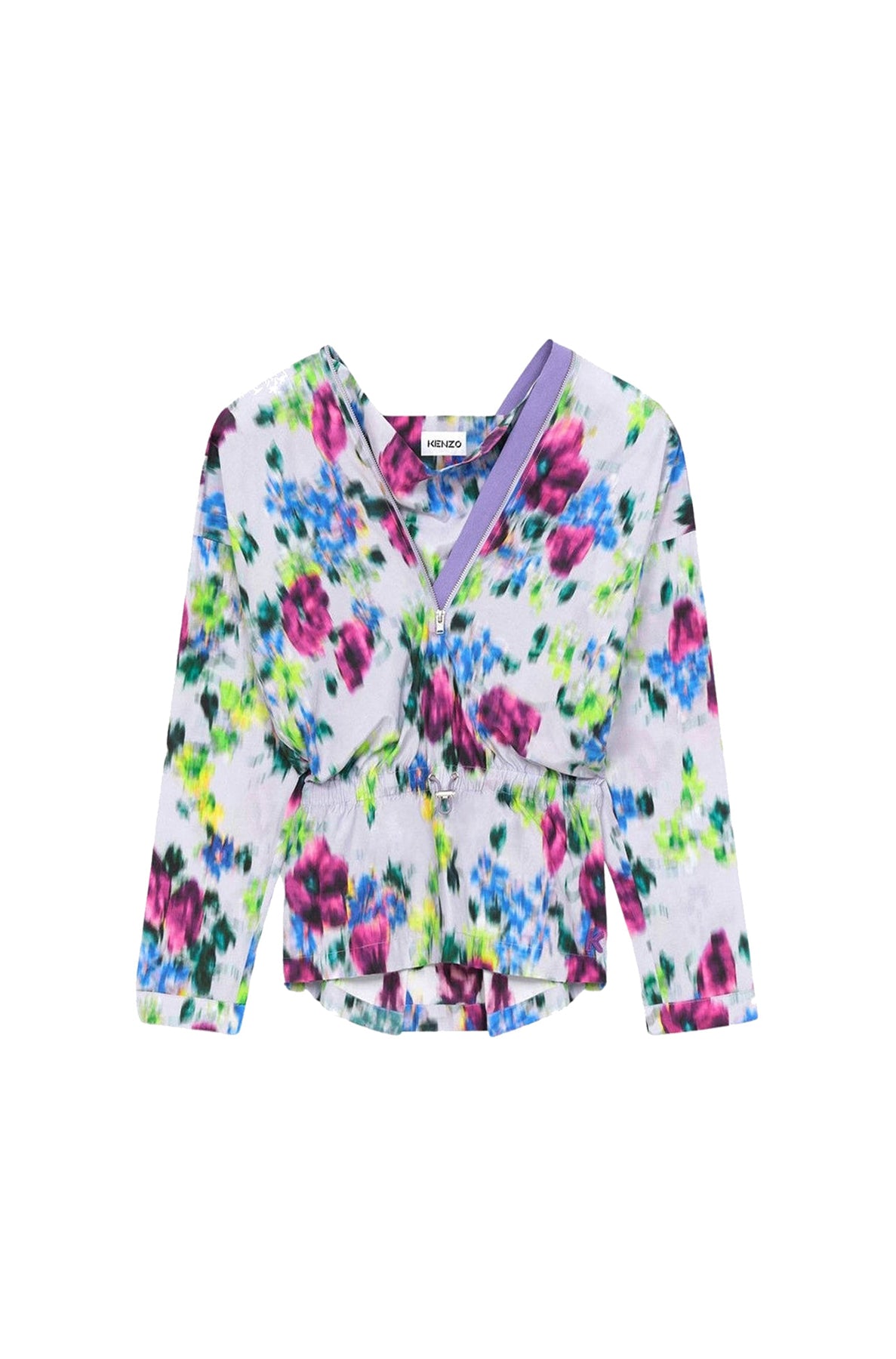 Blouse Blurred Flowers - Wisteria