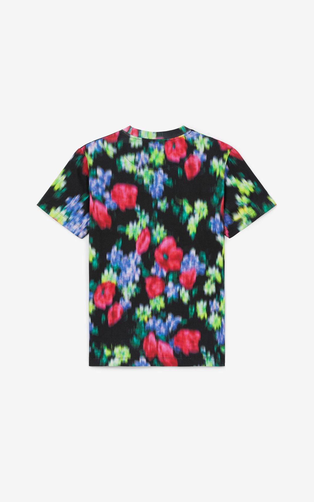 T-shirt loose Blurred Flowers - Black