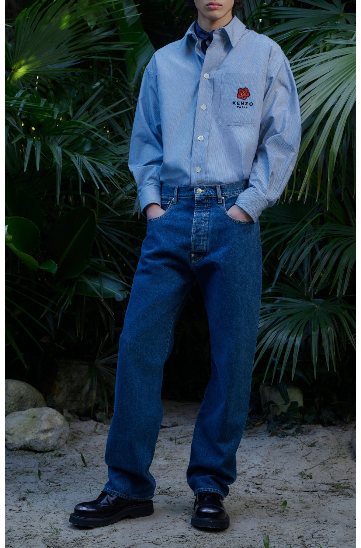 Jean relaxed Suisen - Navy Blue