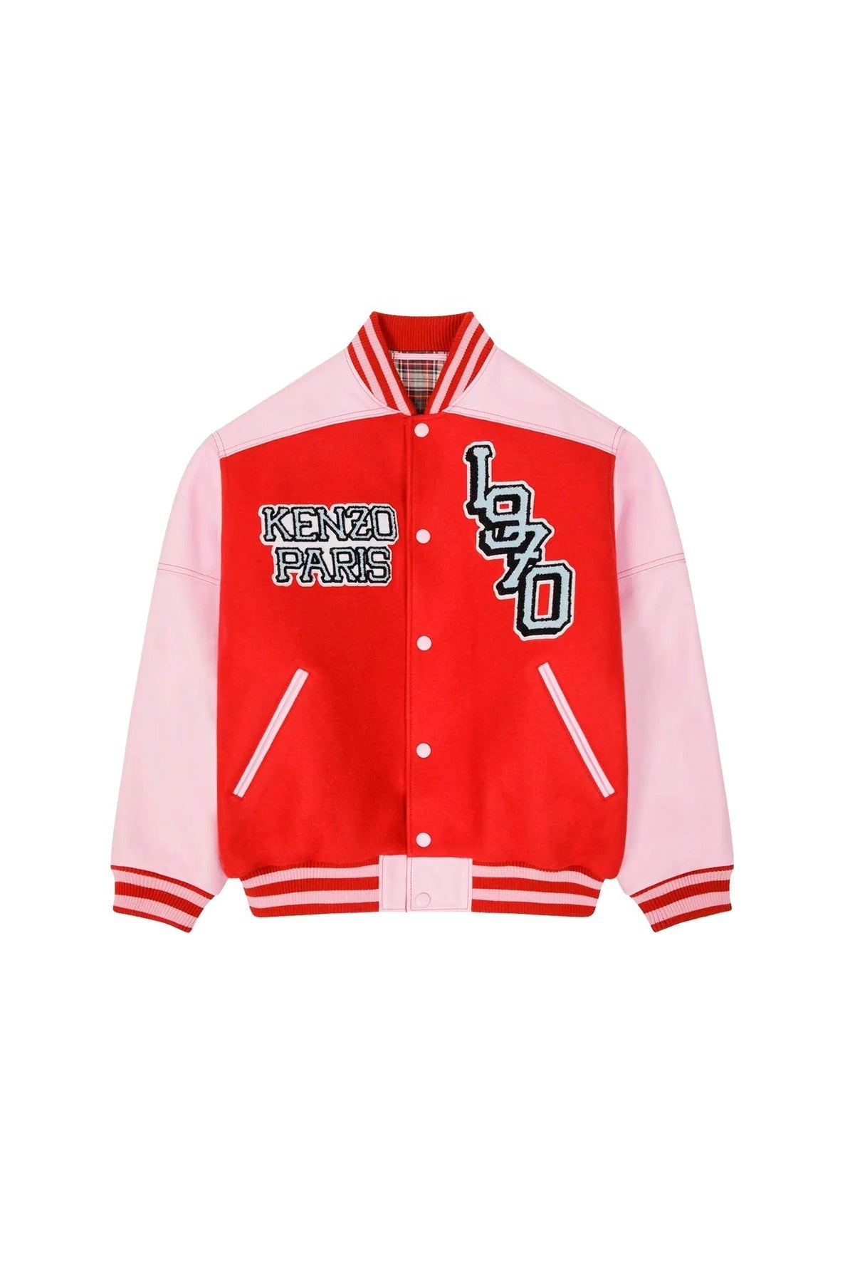 Blouson Tiger Varsity en laine et cuir - Medium Red