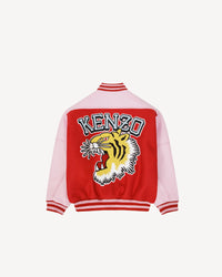 Blouson Tiger Varsity en laine et cuir - Medium Red