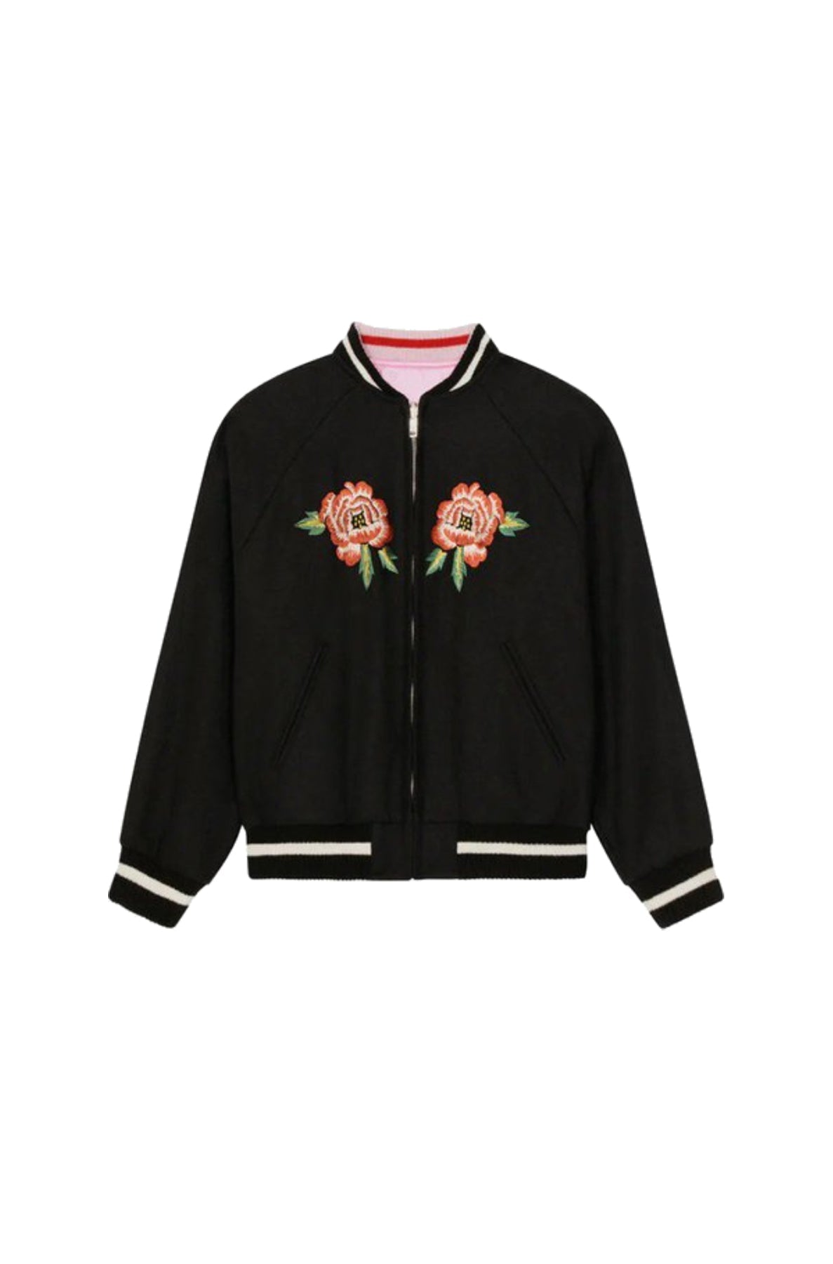 Bomber réversible France Japan en laine - Black