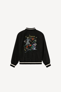 Bomber réversible France Japan en laine - Black