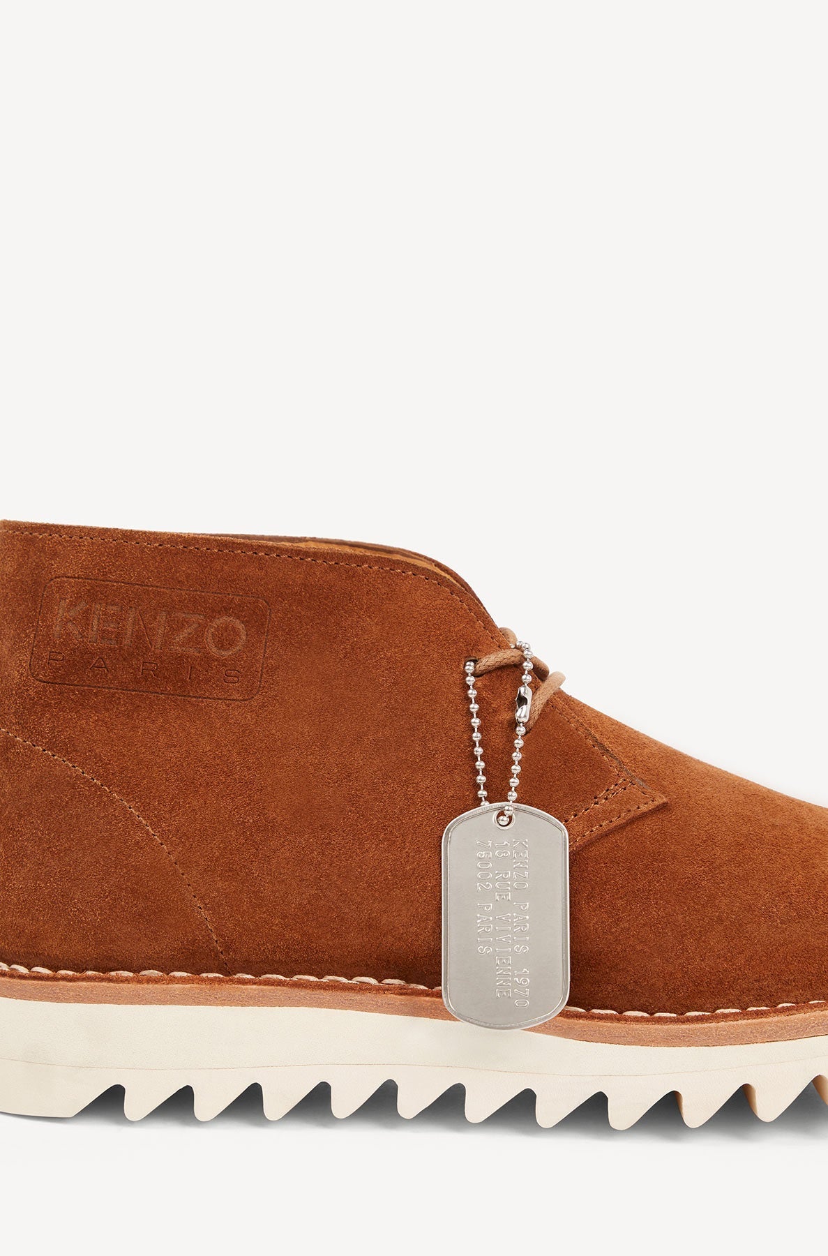 Bottines Kenzo Wave à lacets en cuir - Dark Camel