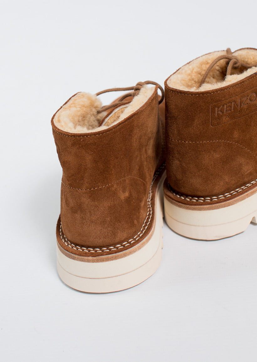 Bottines Kenzo Wave à lacets - Dark Camel