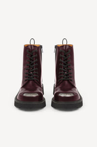 Bottines Kenzo Smile à lacets en cuir - Bordeaux