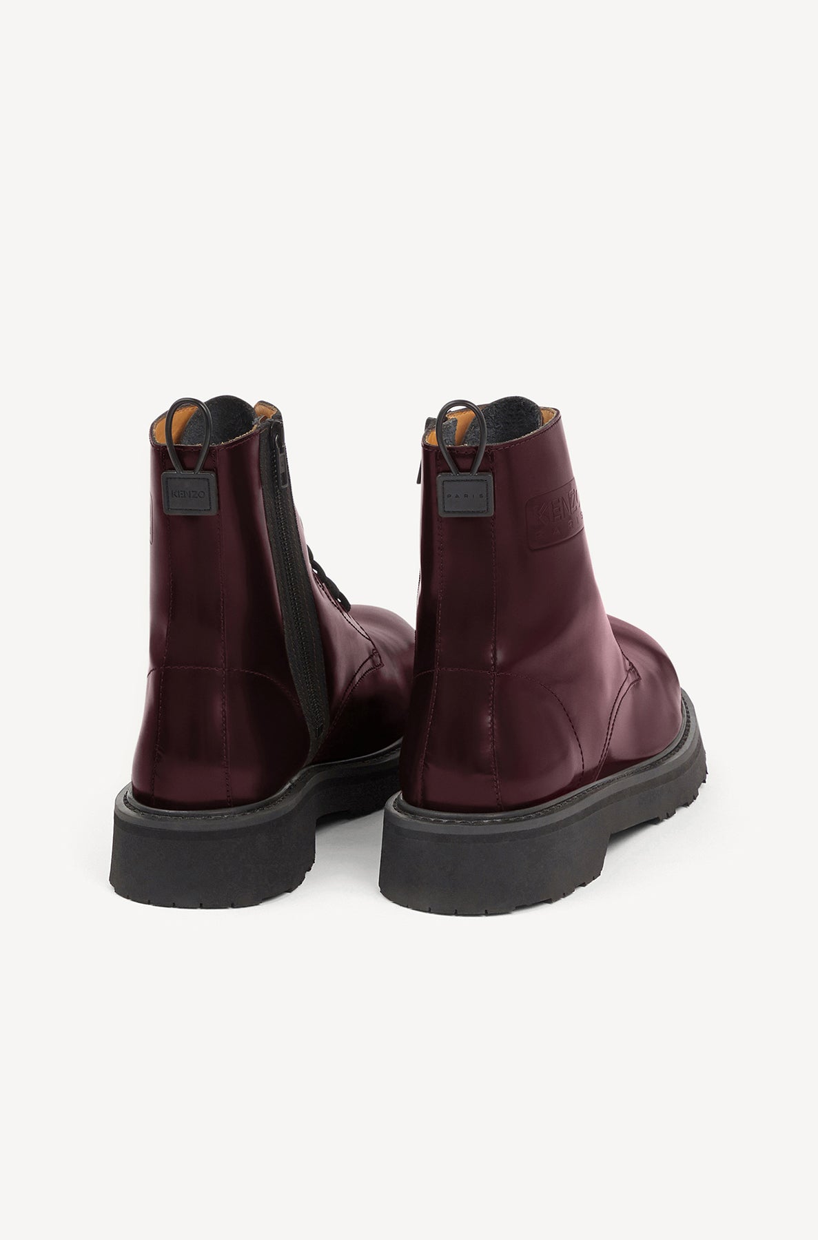 Bottines Kenzo Smile à lacets en cuir - Bordeaux
