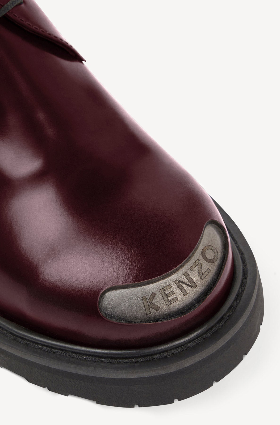 Bottines Kenzo Smile à lacets en cuir - Bordeaux