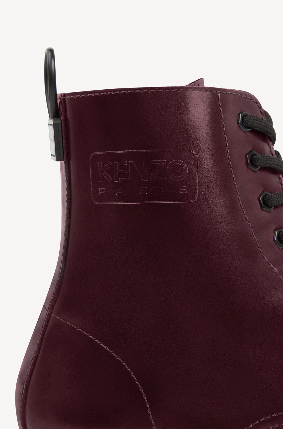 Bottines Kenzo Smile à lacets en cuir - Bordeaux