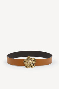Ceinture large réversible "Boke Flower" en cuir - Black