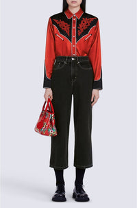 Chemise Western Flower - Medium Red