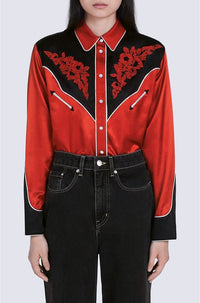 Chemise Western Flower - Medium Red