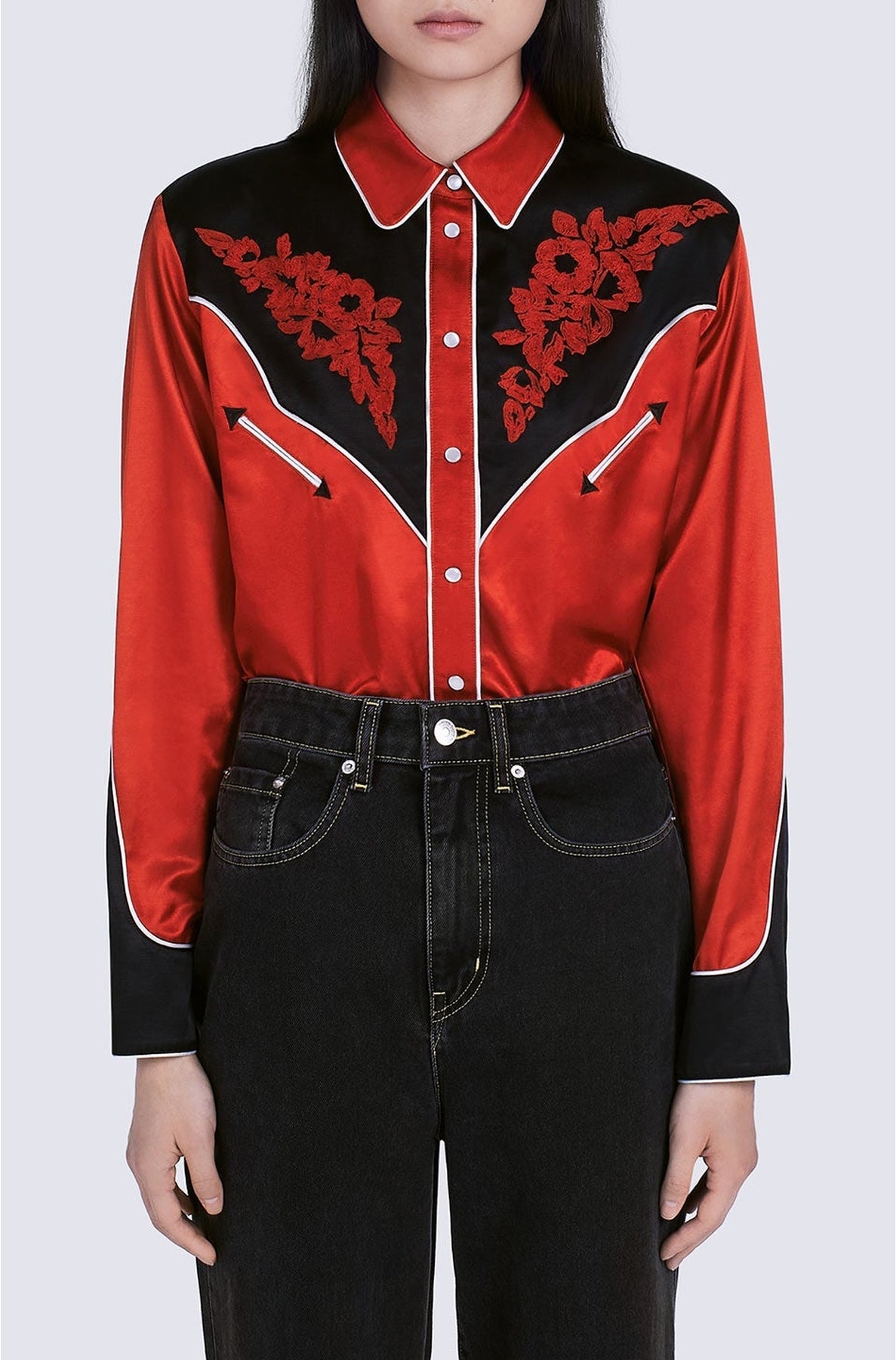 Chemise Western Flower - Medium Red