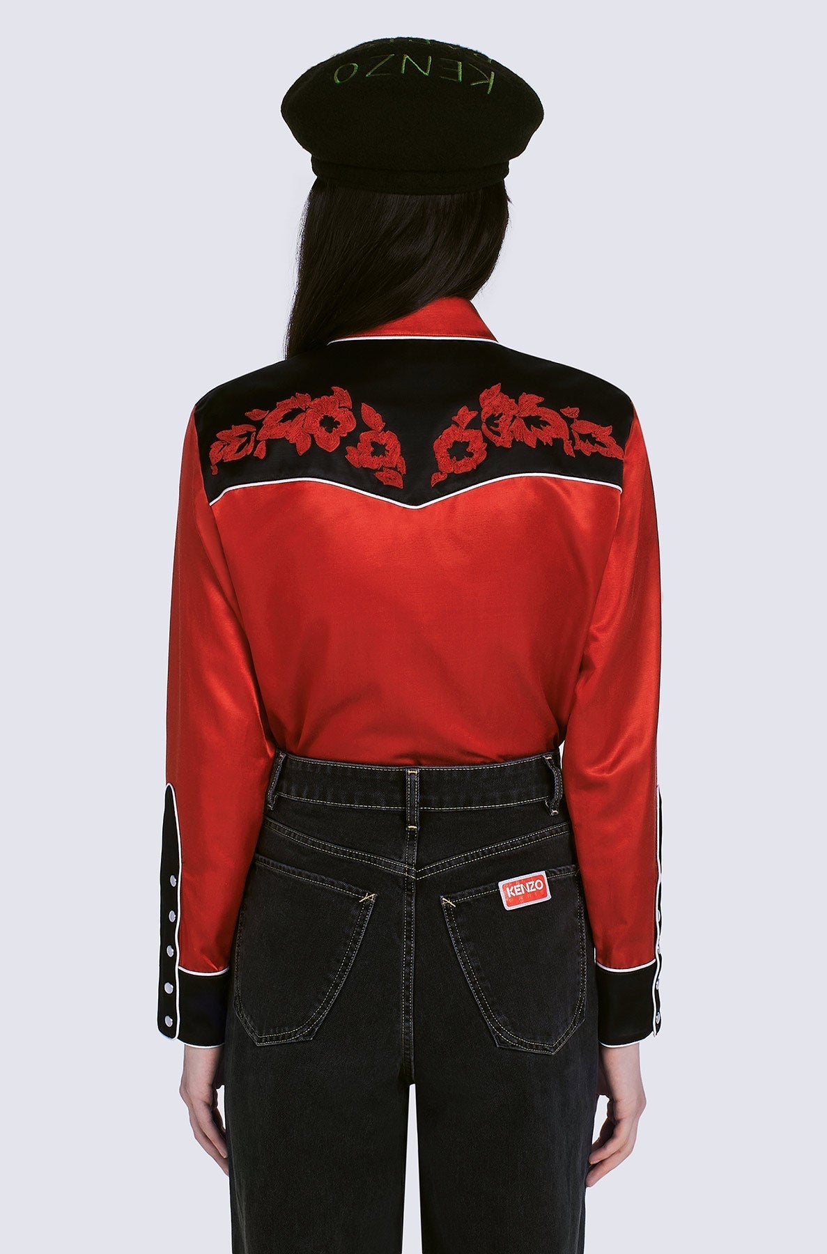 Chemise Western Flower - Medium Red