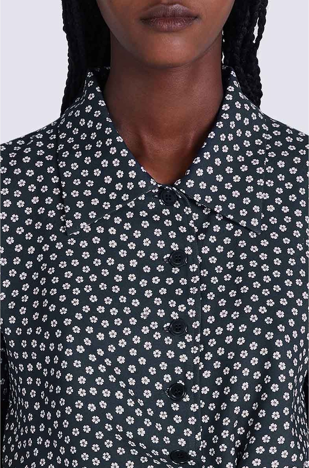 Chemise Sakura Flower à nouer - Midnight Blue