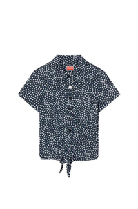 Chemise Sakura Flower à nouer - Midnight Blue