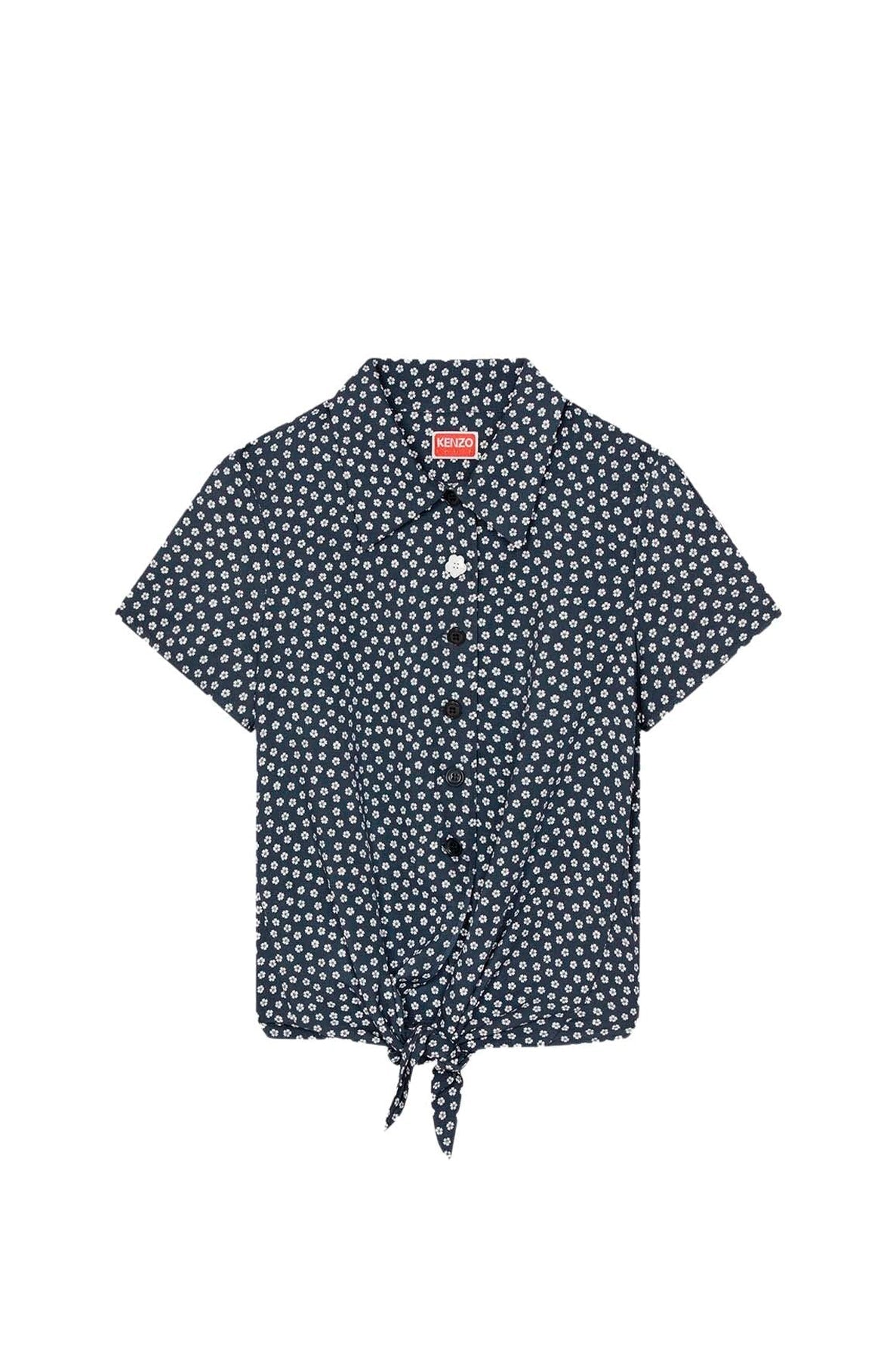 Chemise Sakura Flower à nouer - Midnight Blue