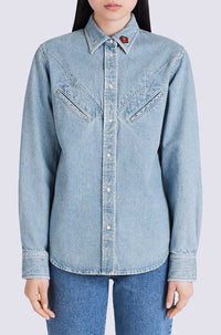 Chemise western en denim - Sky Blue