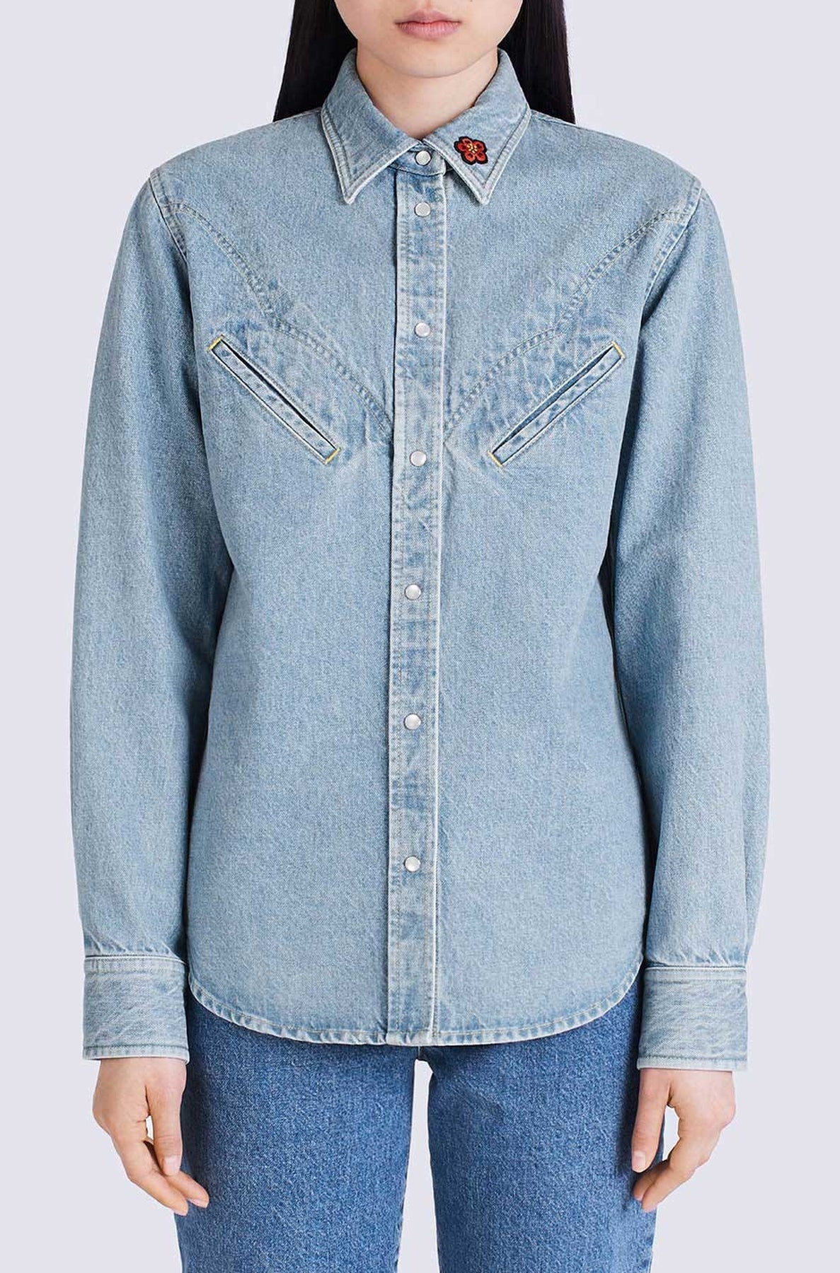 Chemise western en denim - Sky Blue