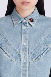 Chemise western en denim - Sky Blue