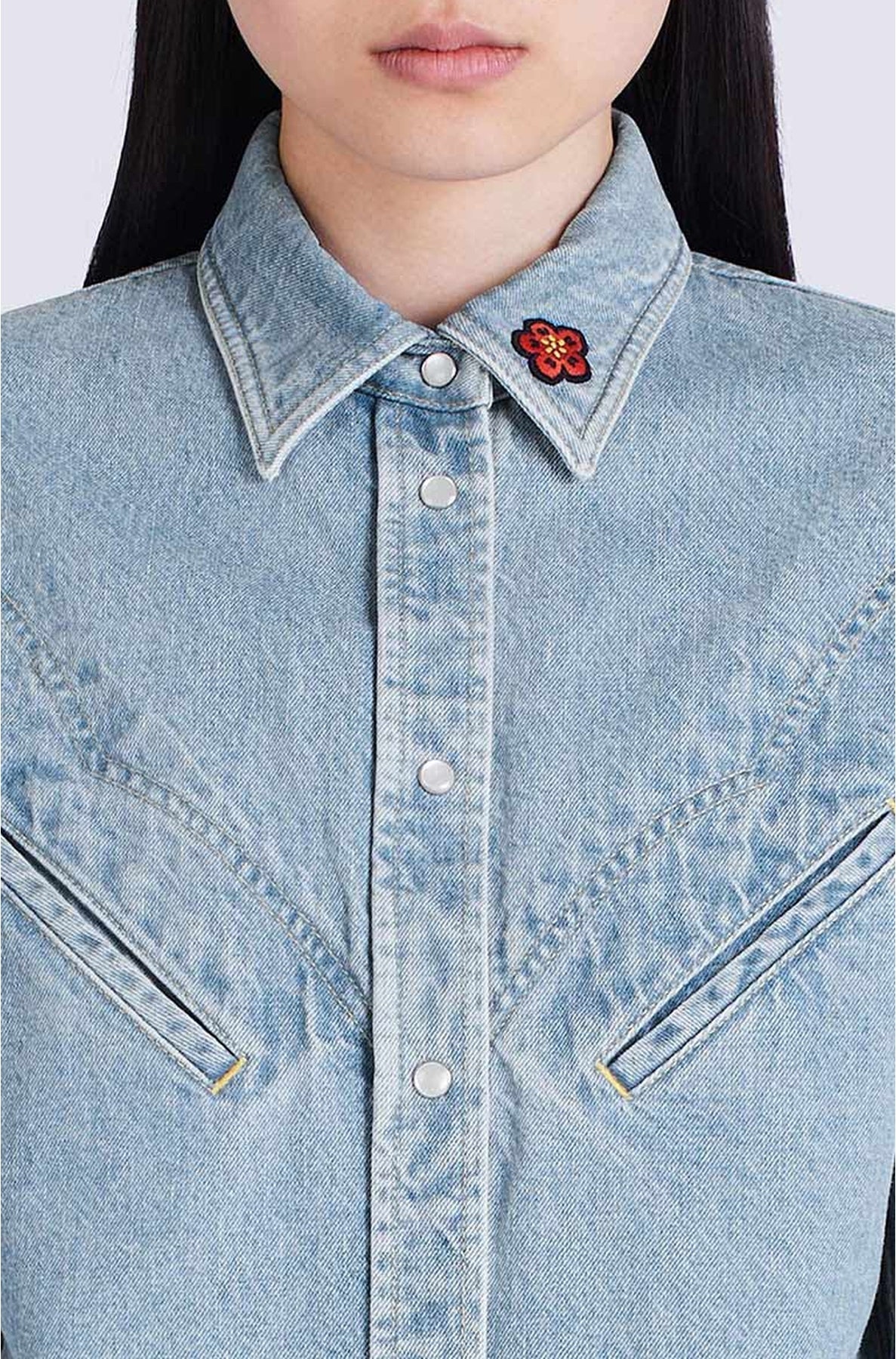 Chemise western en denim - Sky Blue