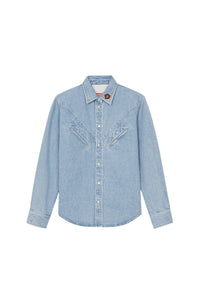 Chemise western en denim - Sky Blue