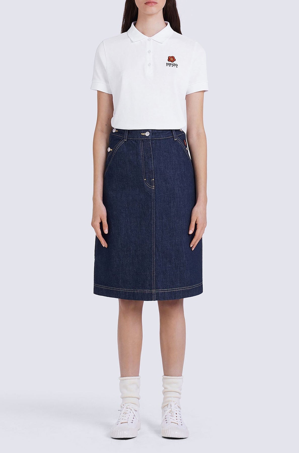 Jupe denim Boke Flower - Ink