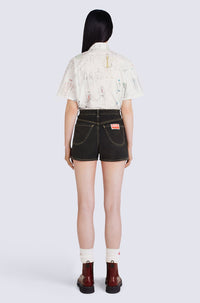 Short denim Himawari - Black