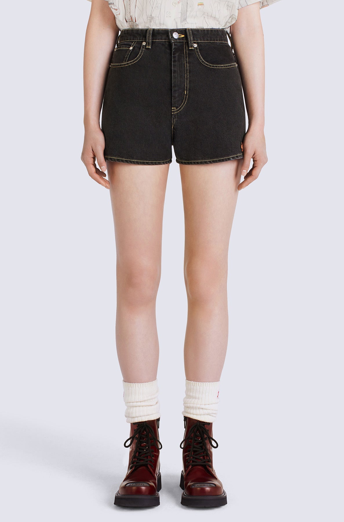 Short denim Himawari - Black