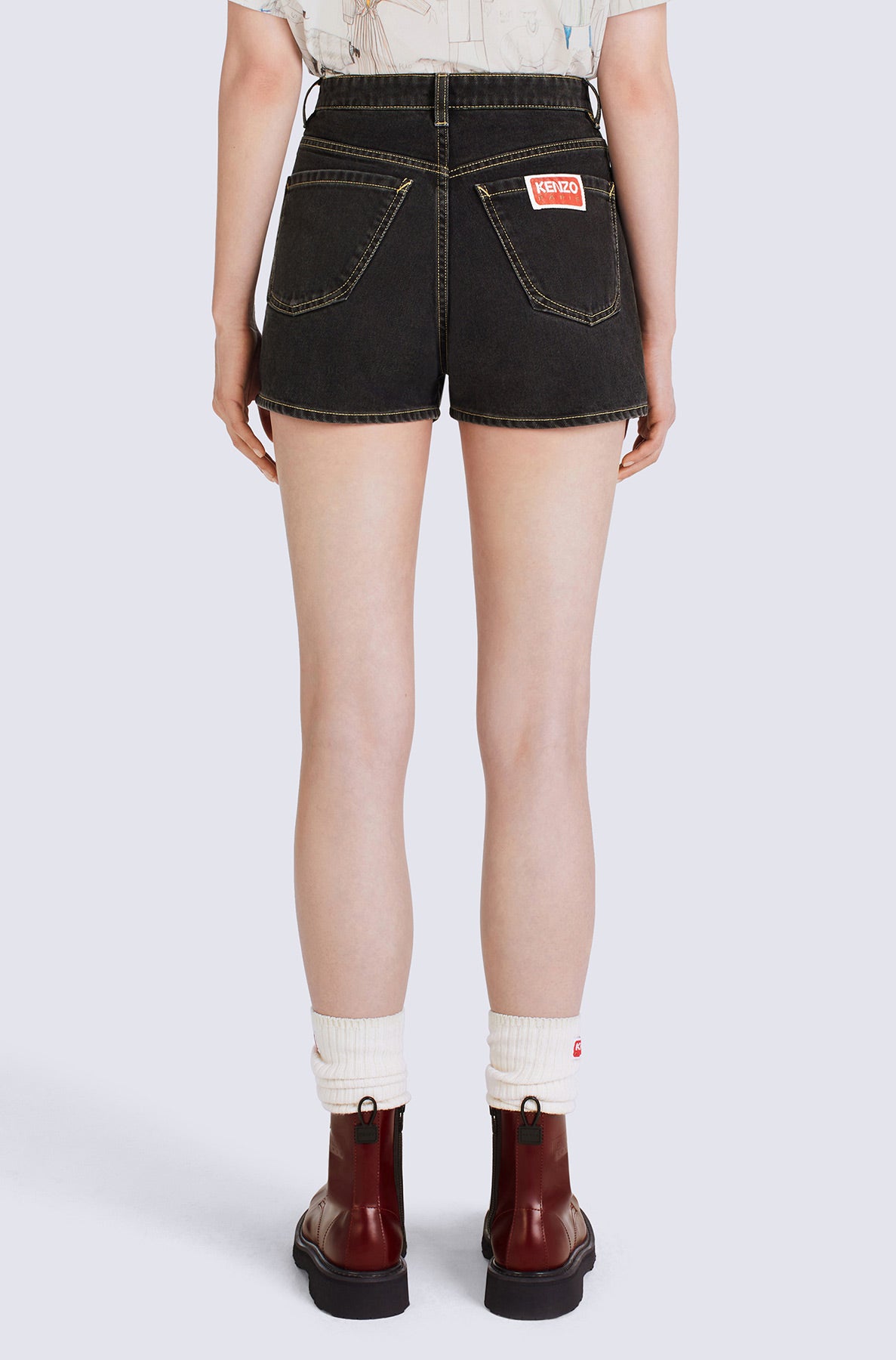 Short denim Himawari - Black