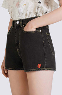 Short denim Himawari - Black