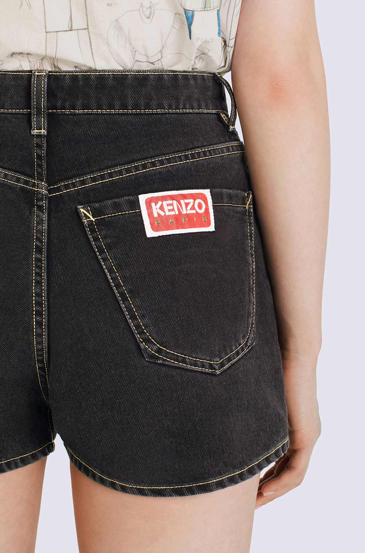 Short denim Himawari - Black