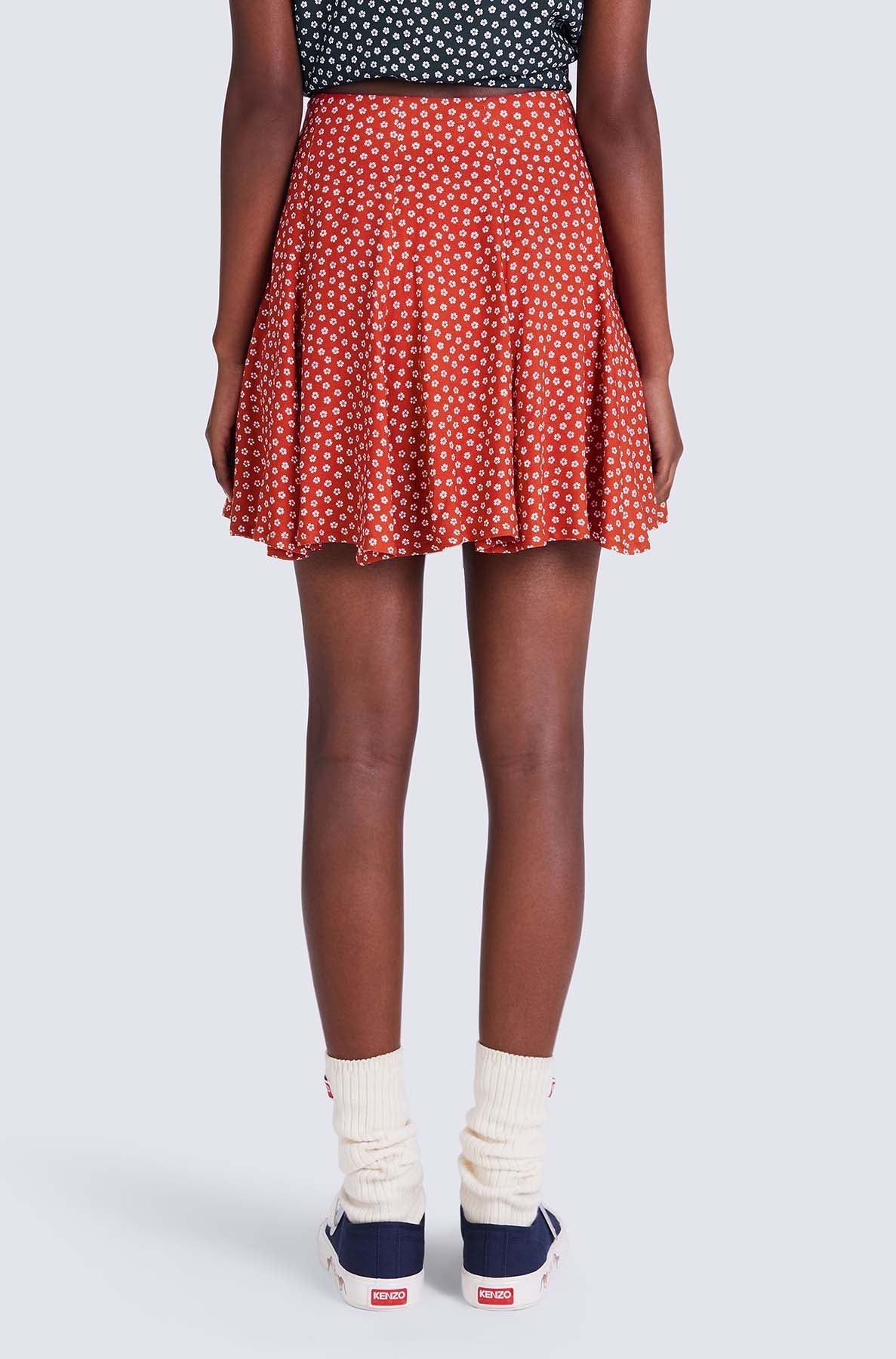 Jupe courte Sakura Flower - Medium Red