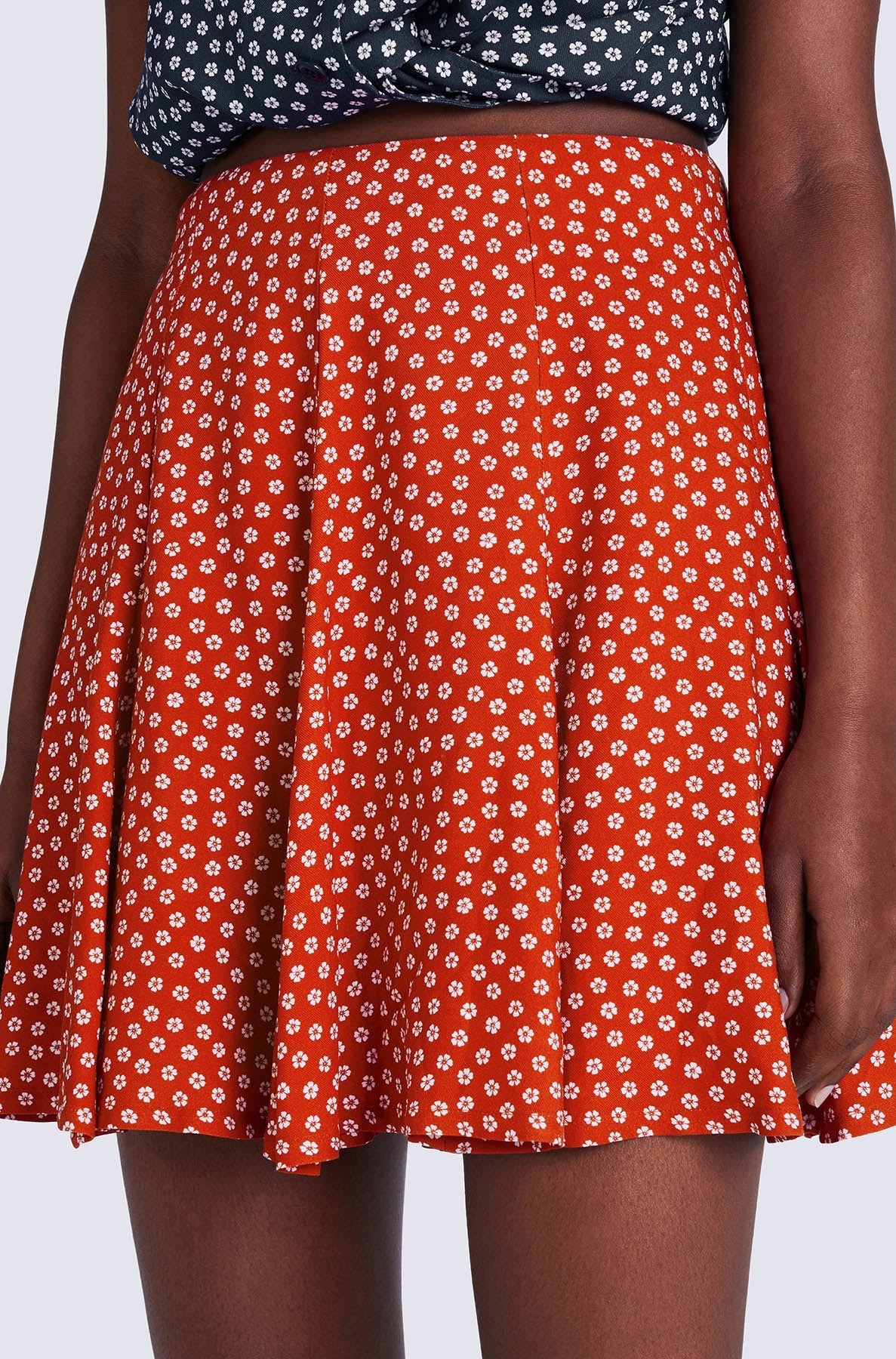 Jupe courte Sakura Flower - Medium Red