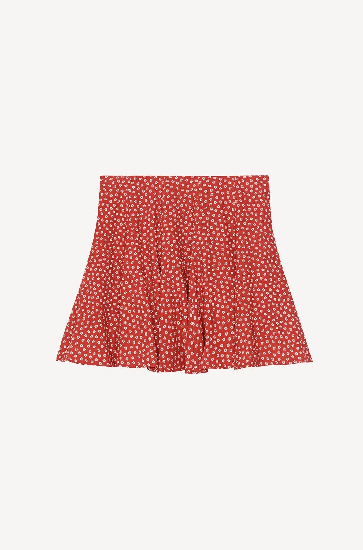 Jupe courte Sakura Flower - Medium Red