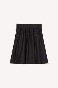 Jupe plissée en tweed en laine - Black