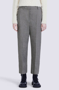 Pantalon de tailleur croppé à carreaux en laine - Sky Blue