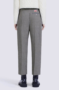 Pantalon de tailleur croppé à carreaux en laine - Sky Blue