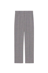 Pantalon de tailleur croppé à carreaux en laine - Sky Blue