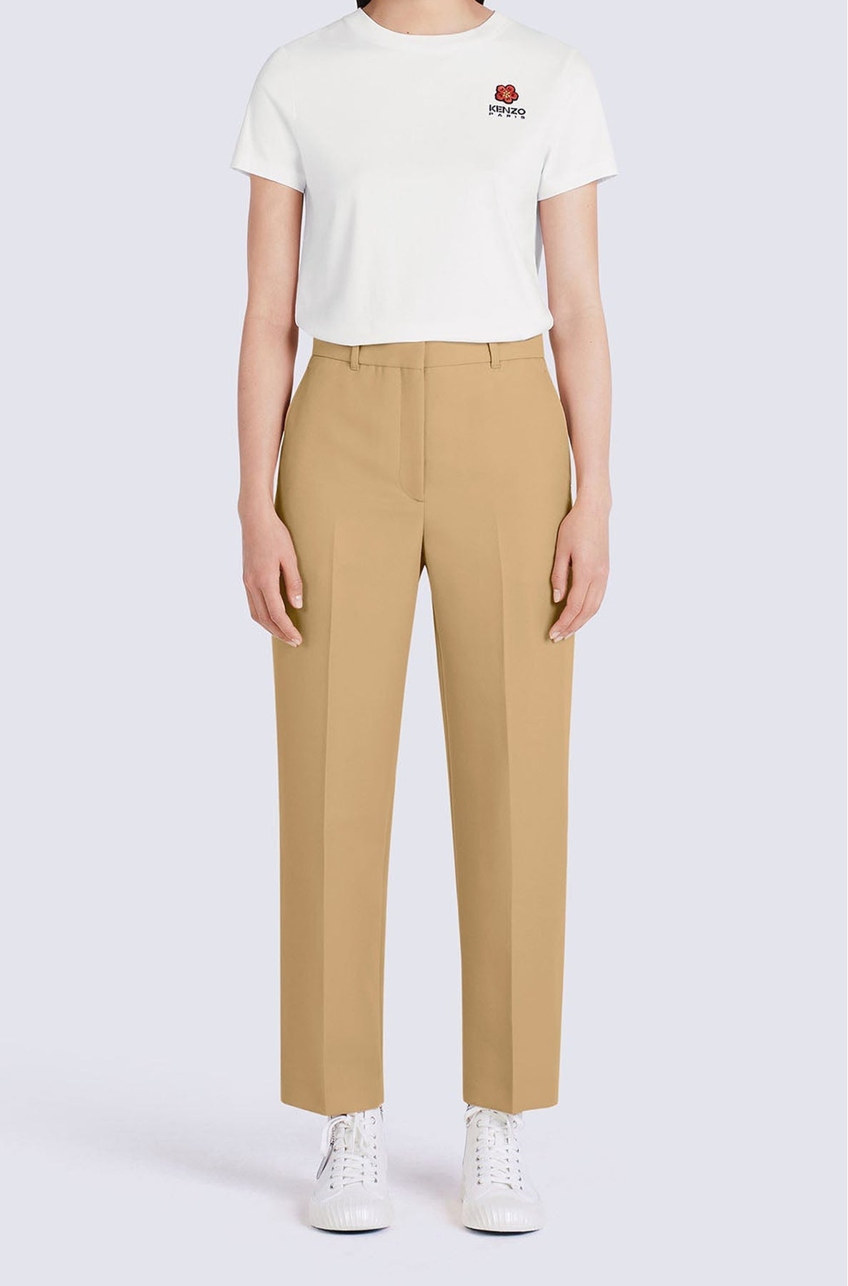 Pantalon de tailleur croppé - Beige