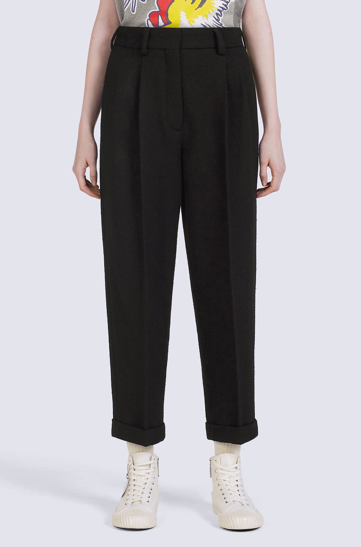 Pantalon de tailleur en laine - Black