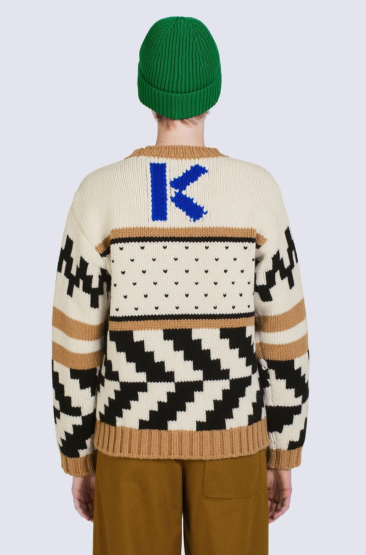 Pull Cowichan jacquard en laine - Beige