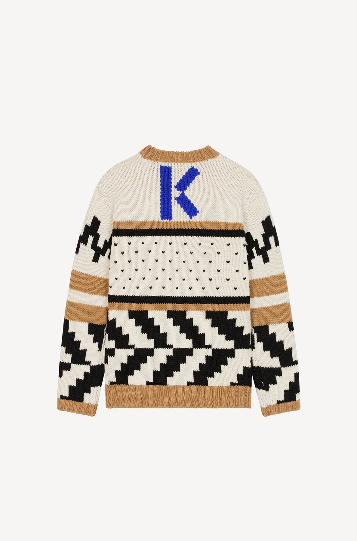 Pull Cowichan jacquard en laine - Beige